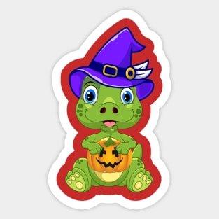 Cute Baby Dinosaur Ready For Halloween Sticker